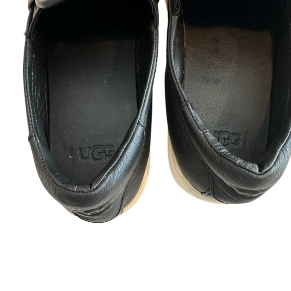 UGG Jass Black Leather Slip-On Loafers - Picture 2 of 10